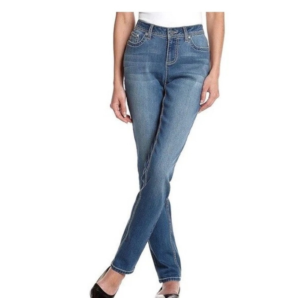 Earl Jean Skinny Jeans Womens y2k18W Medium Wash‎ Embellished Excellent Stretch